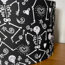 Skeleton Lampshade Black White 40cm 30cm 25cm 20cm 15cm Fabric Drum Ceiling Pendant Table Lamp Various Sizes Metallic Children's Boys Girls - thumbnail 2