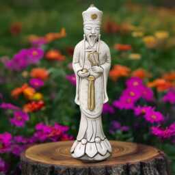 Concrete Wise Man Statue Stone Figurine Outdoor Decorative Sculpture Garden Ornament Meditation Yard Decor Spiritual Home Gift Cement Figure - thumbnail 1