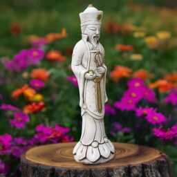 Concrete Wise Man Statue Stone Figurine Outdoor Decorative Sculpture Garden Ornament Meditation Yard Decor Spiritual Home Gift Cement Figure - thumbnail 3