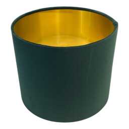 Forest Green Velvet Lampshade With Brushed Gold Lining, Handmade Lampshades, Table Lamp Shade - thumbnail 2