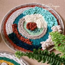 Handwoven Circular Fiber Art Modern Loom Weaving Wall Decor, Textured Art, Woven Painting, Contemporary - thumbnail 2