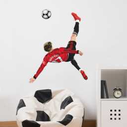 Manchester United Fc Wall Sticker - Garnacho Overhead Kick Illustration Decal Art - thumbnail 2