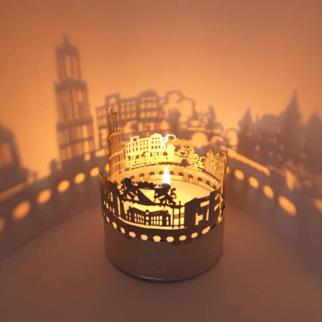 Utrecht Skyline Shadow Play Lantern Candle Attachment For Mesmerizing Room Decor & City Souvenir - image 1