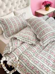 Pink Floral Ditsy Duvet Cover Set Nordic Scandinavian Style - thumbnail 1