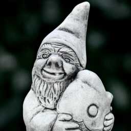 Stone Gnome Statue Concrete With Fish Sculpture Outdoor Nordic Decoration Handmade Ornament Gnome Lover Gift Garden Decor - thumbnail 2