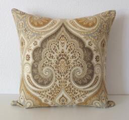 Latika Prairie Medallion Linen Throw Pillow Cover/Available in Bolster, Lumbar, Euro Sham - thumbnail 1
