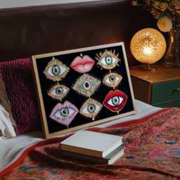 Mystical Eye Lips Art Print Glam Witchy Bedroom Decor - thumbnail 2