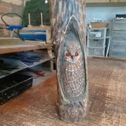Owl in A Nook Indoor Or Outdoor Wood Carving - thumbnail 3