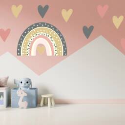 Large Rainbow Heart Wall Decals Boho Nursery Decor - thumbnail 2
