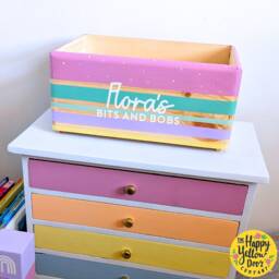 Personalised Spotty Book Box Painted Wooden Storage Crate - thumbnail 3