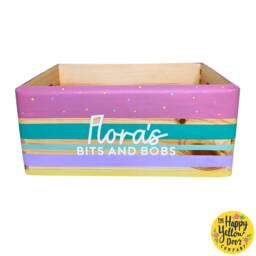 Personalised Spotty Book Box Painted Wooden Storage Crate - thumbnail 2