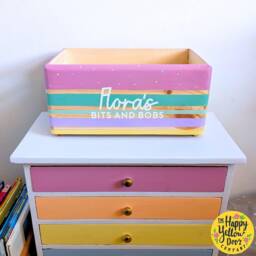 Personalised Spotty Book Box Painted Wooden Storage Crate