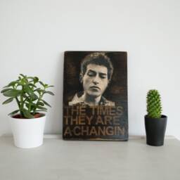 Music Wall Art. Bob Dylan Reclaimed Wood. Spray Painted Lyric. Ready To Hang. Fathers Day Gift - thumbnail 2
