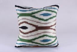 Ikat Pillow, Hand Woven Pillow Cover, Throw Pillows, Designer Decorative Accent Pillows - thumbnail 1