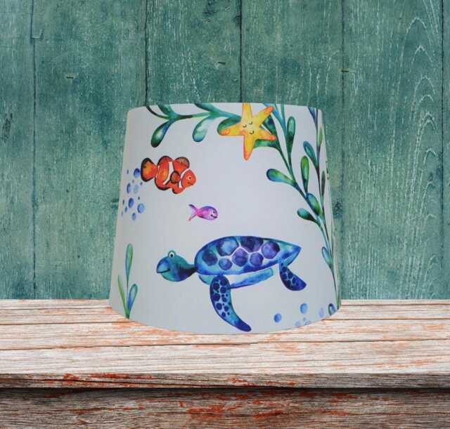 Under The Sea Lampshade For Ceiling & Table Lamps, Kids Ocean Animal Drum Light Shade - image 1