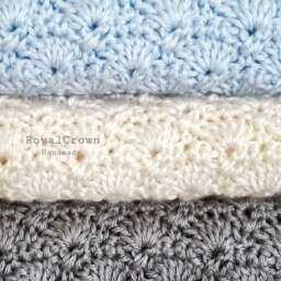 Handmade Crochet Baby Blanket Soft Acrylic Newborn Photo Prop - thumbnail 2