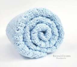 Handmade Crochet Baby Blanket Soft Acrylic Newborn Photo Prop