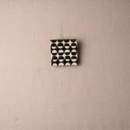 Geometric Ceramic Tile Wall Art, Black & White Half Moons - Made To Order - thumbnail 2