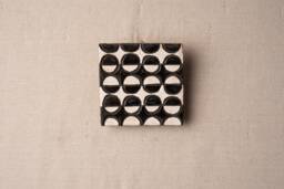 Geometric Ceramic Tile Wall Art, Black & White Half Moons - Made To Order