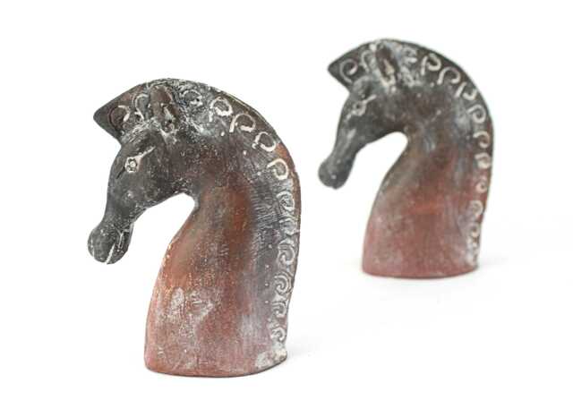 One Terracotta Greek Horse Bust Sculpture , Made in Greece Gift For Him Her - image 1