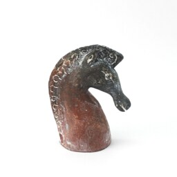 One Terracotta Greek Horse Bust Sculpture , Made in Greece Gift For Him Her - thumbnail 2