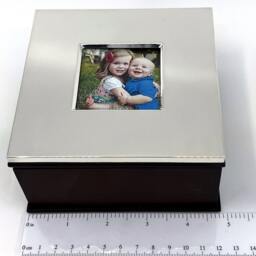 Keepsake Box With Photo Frame Lid 925 Sterling Silver English Hallmarks Mahogany Finish 5cm X By Jewelaridesigns - thumbnail 2