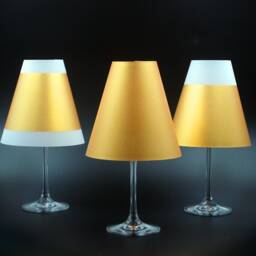 Poetry Light - 3 Golden Wine Glass Lampshades - thumbnail 3