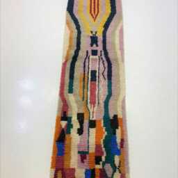 Handmade Moroccan Wool Runner Rug Abstract Berber Hallway Decor - thumbnail 2