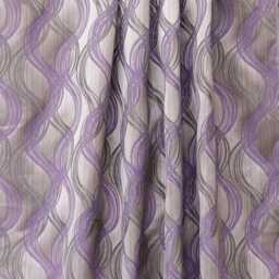 Purple Stripes Jacquard Weave Curtain Panels, Swirls - Rod Pocket, Grommet, Box Pleat, Three Pinch Tab Top & Plain Ring Top - thumbnail 3