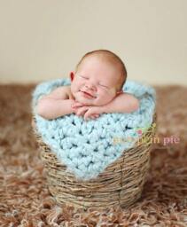 Blue Powder Puff Newborn Baby Blanket Photography Prop Mat