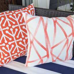 Aruba Orange Geometric Pillow Cover Indoor Outdoor - thumbnail 2