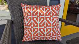 Aruba Orange Geometric Pillow Cover Indoor Outdoor - thumbnail 1
