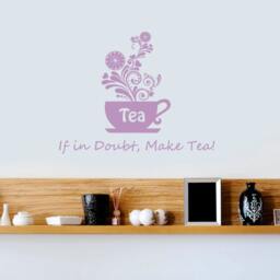 Floral Tea Wall Decals Phrase If in Doubt Make Cup Kitchen Cafe Home Vinyl Decal Sticker Kids Nursery Baby Room Decor M686 - thumbnail 2