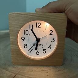 Alarm Clock Analog No Ticking Silent, Real Wood, Snooze Function, Large Face. Numbered Dial, Night Light, Gentle Alarm Sound - thumbnail 4