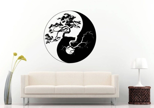 Yin Yang Tree Branch Balance Yoga Studio Mandala Henna Mehndi Namaste Om Meditation Wall Sticker Decal Vinyl Mural Decor Art L2234 - image 1