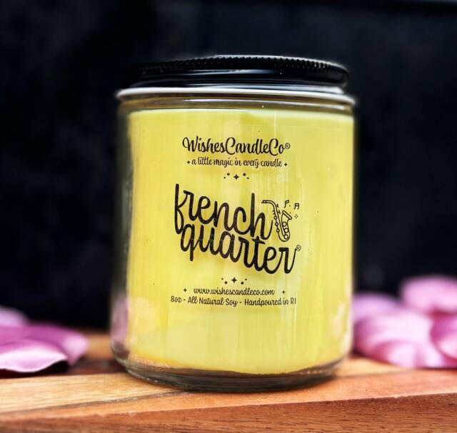 French Quarter 8Oz Candle With Free Pin Inside - Southern Louisiana New Orleans Port Magic Wishes Co Soy Gift - image 1