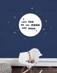 I Love You To The Moon & Back Quote Lettering Wall Decal - thumbnail 2