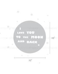 I Love You To The Moon & Back Quote Lettering Wall Decal - thumbnail 3