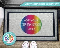 Coloured All Weather Washable Doormat - Housewarming Gift New Home Realtor Customized Outdoor Rug Choose Any Colour