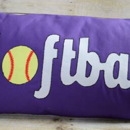 Personalized Pillow, Softball Pillow, Girl's Room Pillow, Purple Pillow, Birthday Gift, Teen Girl Pillow, Tween Girl Pil??ow - thumbnail 2
