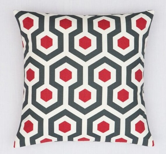 Designer Decorative Throw Pillow Cover Premier Print Magna Timberwolf Red Toss Case Lumbar 14x14 16x16 18x18 20x20 22x22 - image 1