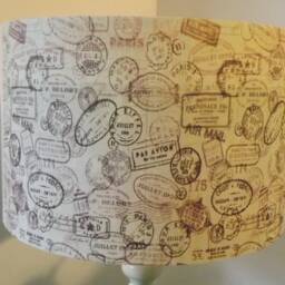 Postmarks Lampshade, Light Shade, Vintage, Retro, Shabby Chic, Steampunk, Fatta Da Mamma Free Gift - thumbnail 3