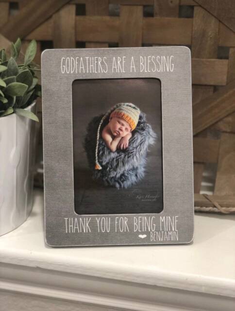 Godfathers Are A Blessing Gift For Godfather Picture Frame Personalized Baptism - image 1