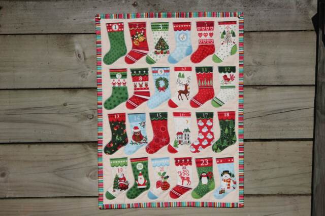 Advent Calendar Christmas Stockings, Scandinavian Wall Hanging, Holiday Decor, Decoration - image 1
