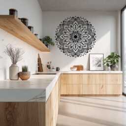 Boho Mandala Vinyl Wall Decal Geometric Lotus Art - thumbnail 1