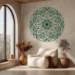 Boho Mandala Vinyl Wall Decal Geometric Lotus Art - thumbnail 3