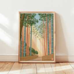 Bamboo Forest Poster, Japanese Landscape Print, Botanical Wall Art - thumbnail 4