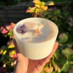 Amethyst Rose Quartz Crystal Candle Spiritual Home Decor Woodwick Wooden Wick Scented Candles Natural Crystals Shop - thumbnail 2