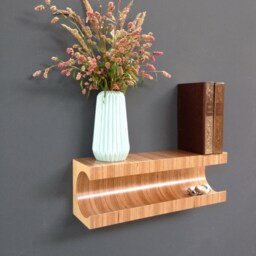 Nightstand. Floating Shelf. Wall Book Mantlepiece. Mantle. Plywood Fireplace - thumbnail 2