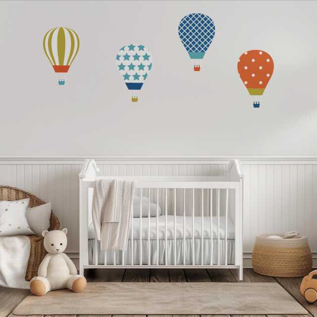 Kids Hot Air Balloon Wall Decals , Nursery, Decal, Baby Nursery Decals, Stickers, Decor - image 1